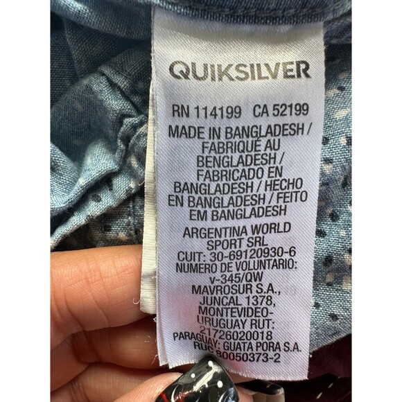 Quiksilver Men's Modern Fit 100% Cotton All Over Speckled Button Down Shirt S - Picture 6 of 8